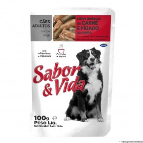Sabor & Vida Sache Cães Adultos Carne e Figado ao Molho 85g