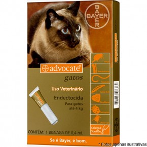 Advocate Anti pulgas e Vermes para gatos de até 4kg
