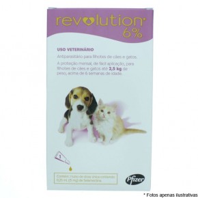 Revolution 6%  para filhotes de cães e gatos até 2,5kg