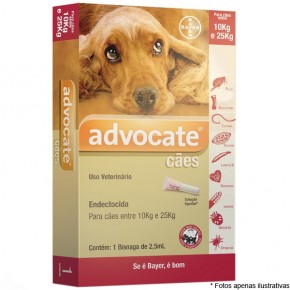 Advocate Anti pulgas e Vermes para cães de 10 a 25 kg
