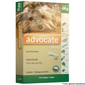 Advocate Anti pulgas e Vermes para cães até 4 kg