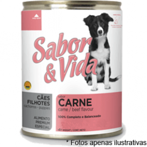 Sabor & Vida Lata Cães Filhotes Carne  280g