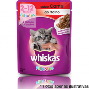 Whiskas Sache sabor Carne Filhotes p/ gatos 85gr